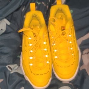 Shoes Fila yello non running shoes cute shoes